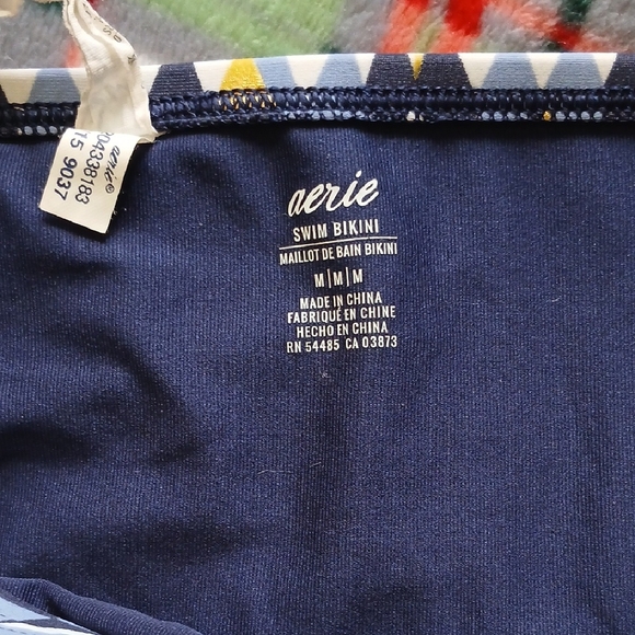 Aerie Geometric Blue Bikini Bottom - Picture 2 of 6